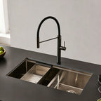 Pull-Down Kitchen Faucet, Matte Gunmetal Finish, 360° Swivel Spout with Spray Head