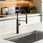 Pull-Down Kitchen Faucet, Matte Gunmetal Finish, 360° Swivel Spout with Spray Head