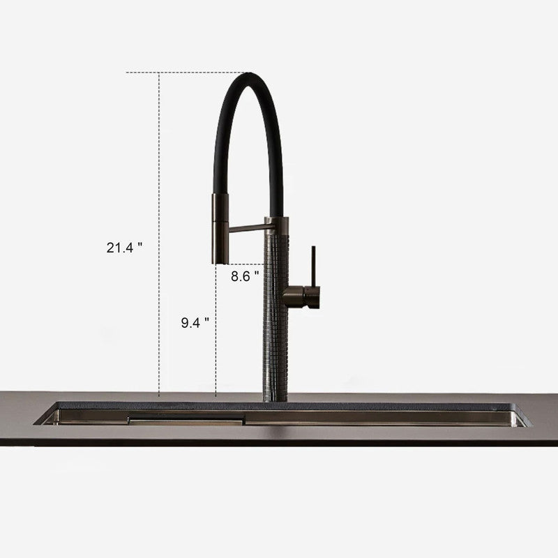 Pull-Down Kitchen Faucet, Matte Gunmetal Finish, 360° Swivel Spout with Spray Head