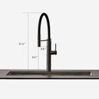 Pull-Down Kitchen Faucet, Matte Gunmetal Finish, 360° Swivel Spout with Spray Head
