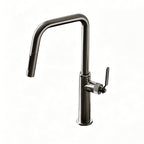 Pull-Down Kitchen Faucet, Solid Brass Construction, Matte Gunmetal Finish, 360° Swivel Spout