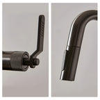 Pull-Down Kitchen Faucet, Solid Brass Construction, Matte Gunmetal Finish, 360° Swivel Spout