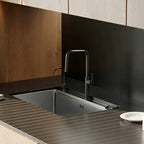 Pull-Down Kitchen Faucet, Solid Brass Construction, Matte Gunmetal Finish, 360° Swivel Spout