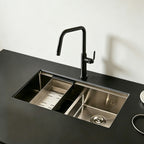 Pull-Down Kitchen Faucet, Solid Brass Construction, Matte Gunmetal Finish, 360° Swivel Spout