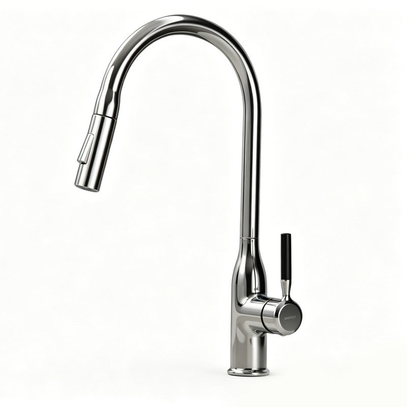 Pull-Down Kitchen Faucet with 360° Swivel Spout, Splash-Free Aerator
