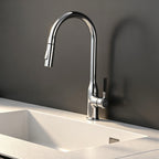 Pull-Down Kitchen Faucet with 360° Swivel Spout, Splash-Free Aerator