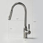Pull-Down Kitchen Faucet with 360° Swivel Spout, Splash-Free Aerator