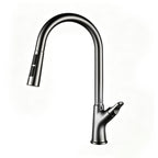 Pull-Down Kitchen Faucet, Solid Brass, Matte Gunmetal Finish, 360° Swivel Spout