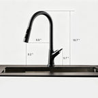 Pull-Down Kitchen Faucet, Solid Brass, Matte Gunmetal Finish, 360° Swivel Spout
