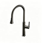Pull-Down Kitchen Faucet, Solid Brass, Matte Gunmetal Finish with 360° Swivel and Anti-Splash Spray Head