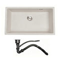 33 in. Single Bowl Quartz Granite Kitchen Sink with X-Groove Drainage, Accessories Included