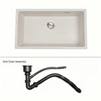 33 in. Single Bowl Quartz Granite Kitchen Sink with X-Groove Drainage, Accessories Included