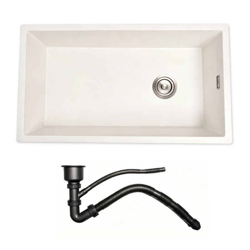 33 in. Single Bowl Quartz Granite Kitchen Sink with Right-Hand Drain