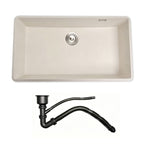 33 in. Single Bowl Quartz Granite Kitchen Sink with Large Basin Design