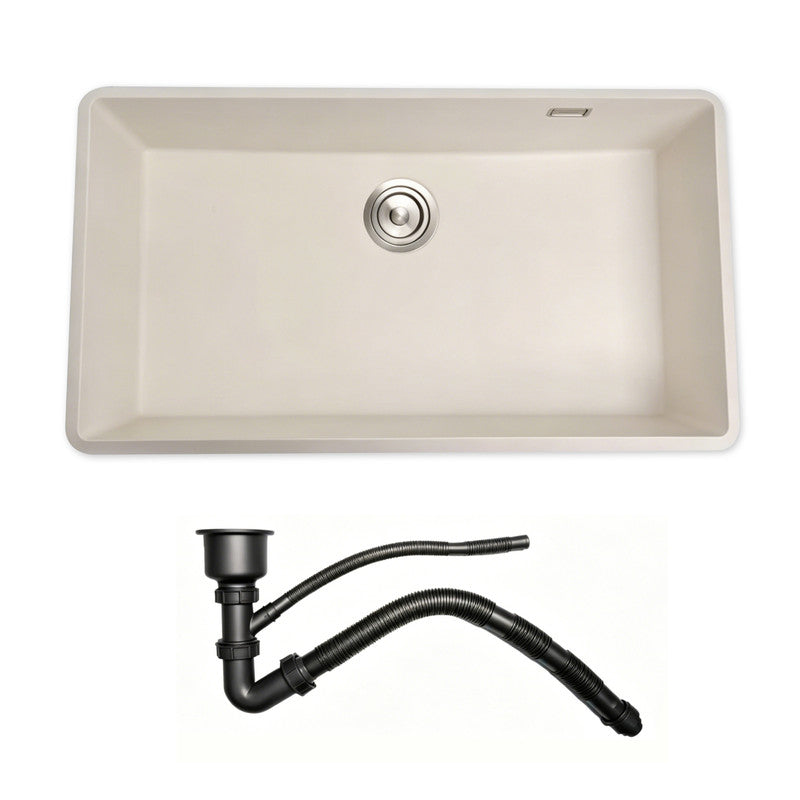 33 in. Single Bowl Quartz Granite Kitchen Sink with Large Basin Design