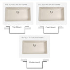 33 in. Single Bowl Quartz Granite Kitchen Sink with Large Basin Design