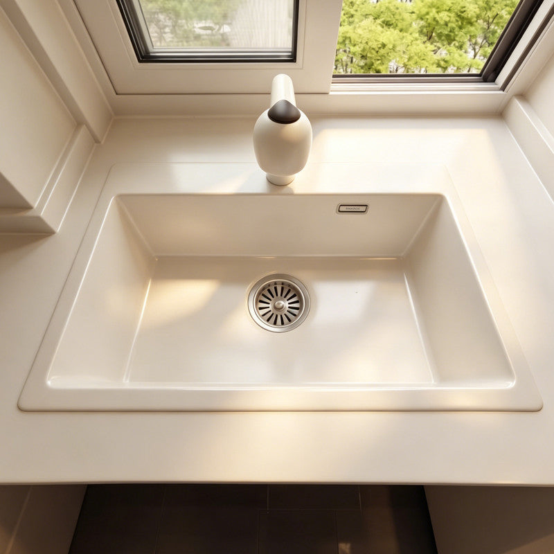33 in. Single Bowl Quartz Granite Kitchen Sink with Large Basin Design