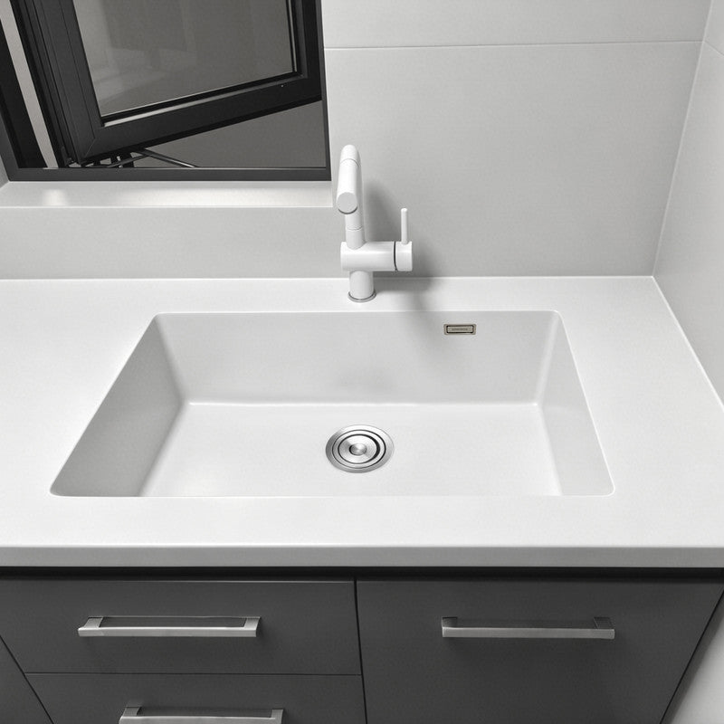33 in. Single Bowl Quartz Granite Kitchen Sink with Large Basin Design