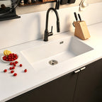 33 in. Single Bowl Quartz Granite Kitchen Sink with Large Basin Design