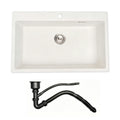 36 in. Single Bowl Quartz Granite Kitchen Sink with Pre-Drilled Faucet Hole