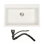 36 in. Single Bowl Quartz Granite Kitchen Sink with Pre-Drilled Faucet Hole