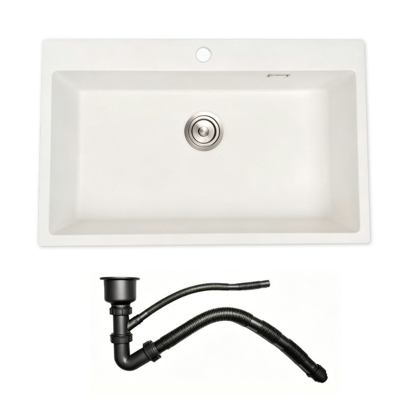 36 in. Single Bowl Quartz Granite Kitchen Sink with Pre-Drilled Faucet Hole