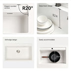 36 in. Single Bowl Quartz Granite Kitchen Sink with Pre-Drilled Faucet Hole