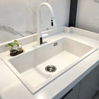 36 in. Single Bowl Quartz Granite Kitchen Sink with Pre-Drilled Faucet Hole