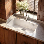 36 in. Single Bowl Quartz Granite Kitchen Sink with Pre-Drilled Faucet Hole