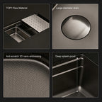 30 in. Drop-In Single Bowl 16 Gauge Stainless Steel Kitchen Sink, Gunmetal Black Workstation Sink