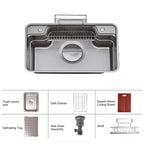 33 in. Single Bowl 304 Stainless Steel Workstation Kitchen Sink, Nano-Coated, with Accessories