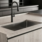 33 in. Single Bowl 304 Stainless Steel Kitchen Sink, Nano-Coated Scratch Resistant Finish