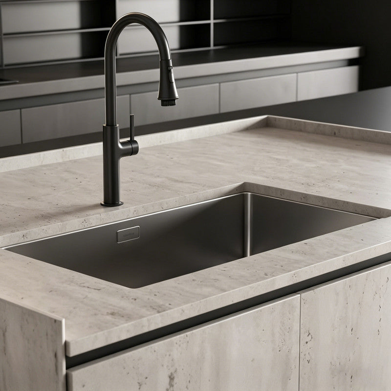 33 in. Single Bowl 304 Stainless Steel Kitchen Sink, Nano-Coated Scratch Resistant Finish