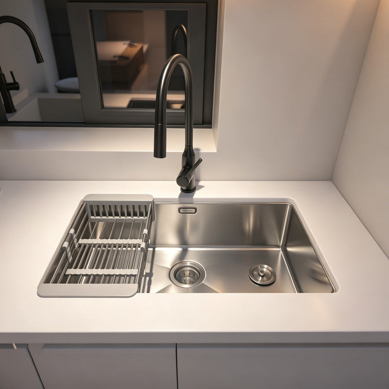 33 in. Single Bowl 304 Stainless Steel Kitchen Sink, Nano-Coated Scratch Resistant Finish