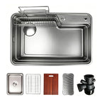 30 in. Single Bowl 304 Stainless Steel Kitchen Sink, Nano-Coated Scratch Resistant Finish