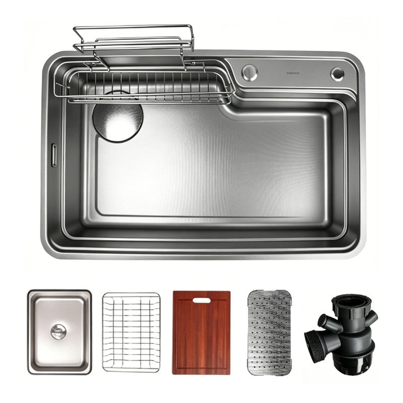 30 in. Single Bowl 304 Stainless Steel Kitchen Sink, Nano-Coated Scratch Resistant Finish