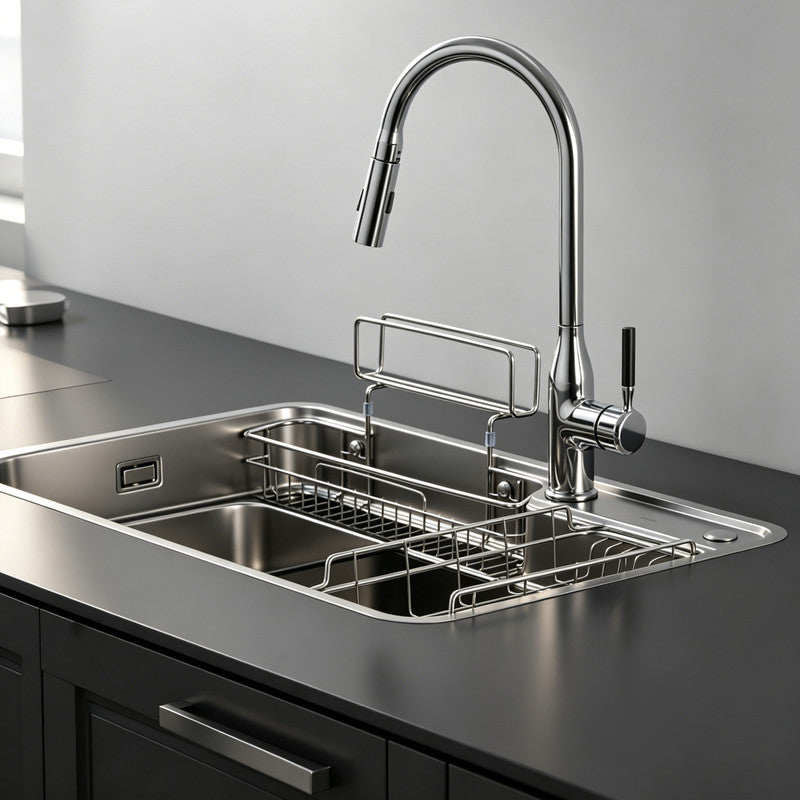 30 in. Single Bowl 304 Stainless Steel Kitchen Sink, Nano-Coated Scratch Resistant Finish