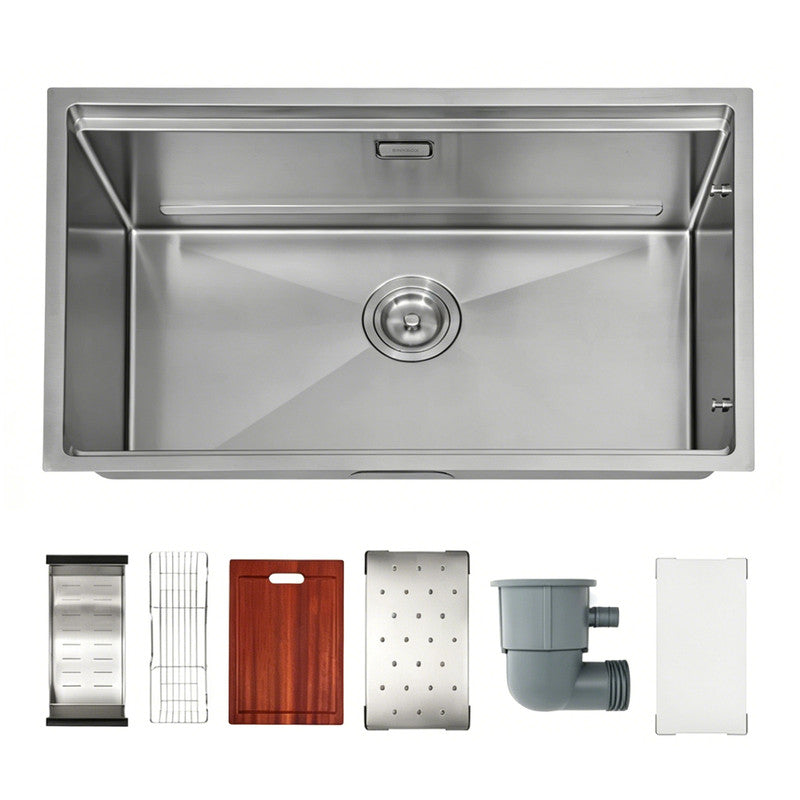 30 in. Single Bowl 304 Stainless Steel Workstation Kitchen Sink