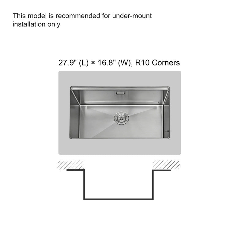 30 in. Single Bowl 304 Stainless Steel Workstation Kitchen Sink