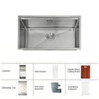 30 in. Single Bowl 304 Stainless Steel Workstation Kitchen Sink