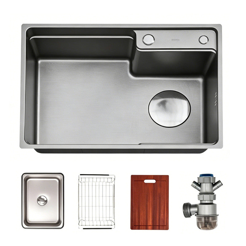 25 in. Single Bowl 304 Stainless Steel Kitchen Sink with Side Drain