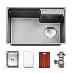 25 in. Single Bowl 304 Stainless Steel Kitchen Sink with Side Drain