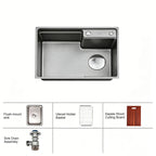 25 in. Single Bowl 304 Stainless Steel Kitchen Sink with Side Drain