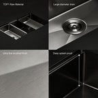 33 in. Single Bowl 304 Stainless Steel Workstation Kitchen Sink with Accessories