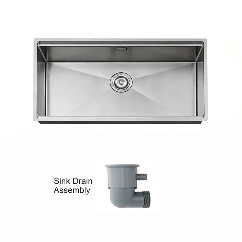 33 in. Single Bowl 304 Stainless Steel Workstation Kitchen Sink with Accessories