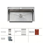 30 in. Single Bowl 304 Stainless Steel Farmhouse Workstation Kitchen Sink, Wide Apron Front
