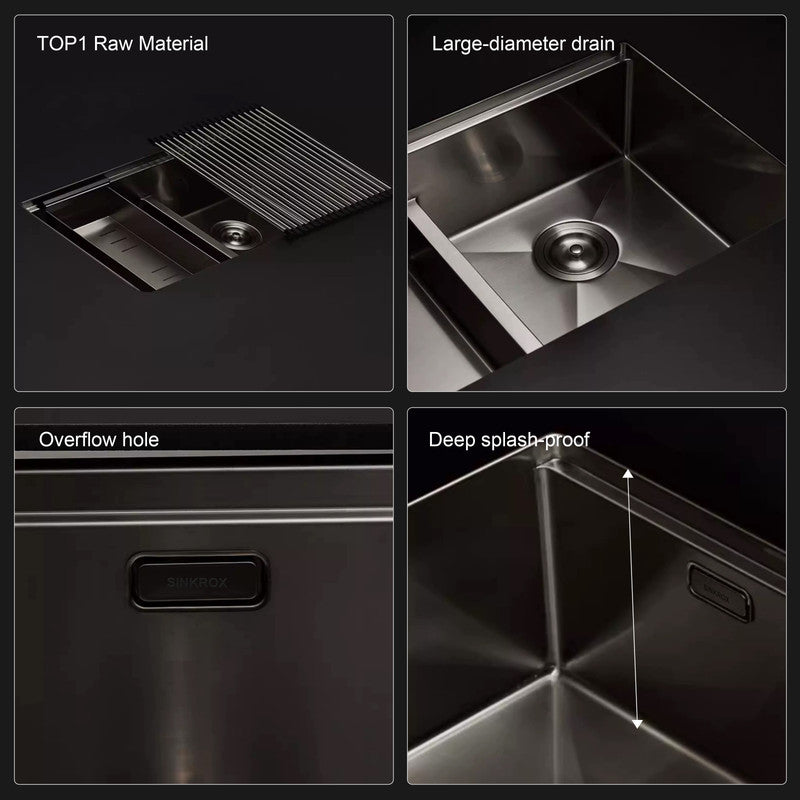 33 in. Double Bowl 304 Stainless Steel Kitchen Sink, Brushed Finish