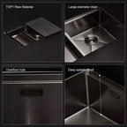 33 in. Double Bowl 304 Stainless Steel Kitchen Sink, Brushed Finish