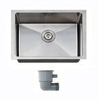 22 in. Single Bowl 304 Stainless Steel Prep Sink with Accessories