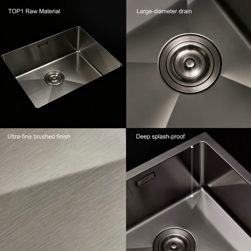 22 in. Single Bowl 304 Stainless Steel Prep Sink with Accessories